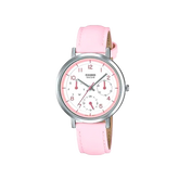 Casio, Women’s Watch Analog, White Dial Pink Leather Band, LTP-E314L-4BVDF